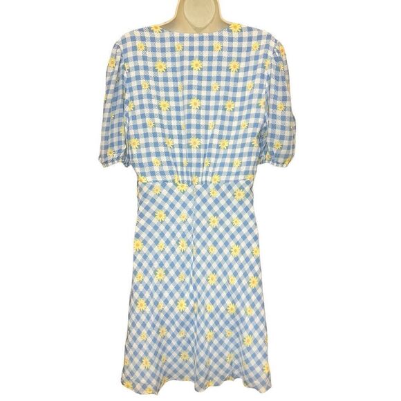 Staud Milla Gingham Daisy Mini Dress NWT Size 6 - Picture 5 of 8